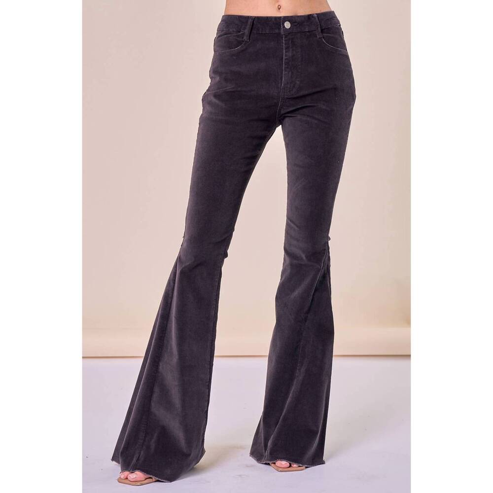NEW SAINTS & HEARTS corduroy bellbottoms pants in charcoal